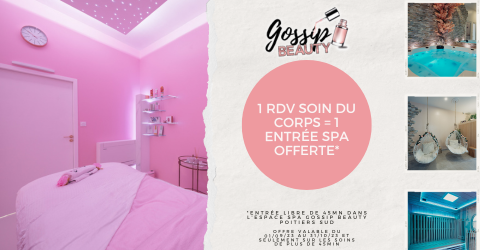 miniature promotionnel de l'offre de septembre et d'octobre : pour les soins du corps. Profitez d'une entrée libre au spa offerte pour vos massages dans notre institut